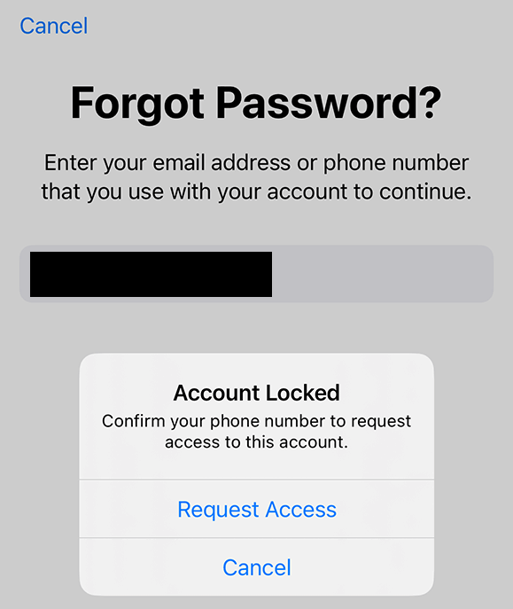 Your Apple account is locked.