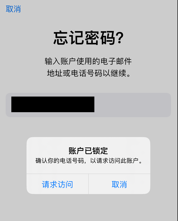 您的 Apple 账号被锁定。