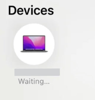 AirDrop "待機中 "でスタック
