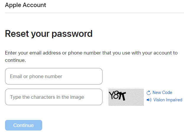 Apple ID 비밀번호 재설정