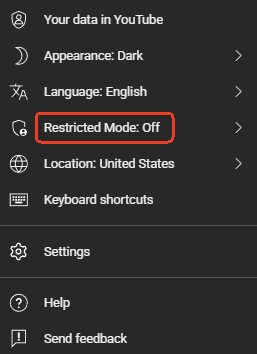 Enable Restricted Mode on YouTube