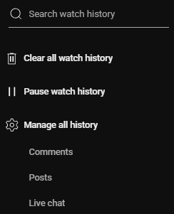 Clear YouTube Watch and Search History