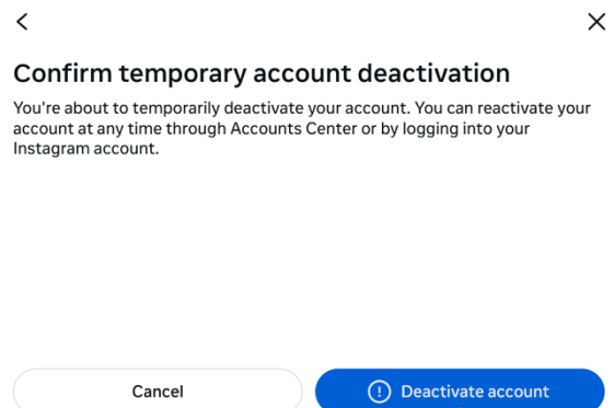 How to Deactivate Instagram Account Temporarily