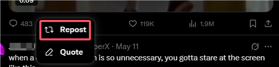 How to retweet on Twitter: the retweet option