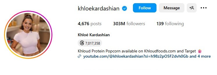 Khloe Kardashian's Instagram Account