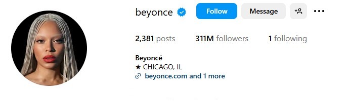 Beyoncé's Instagram Account
