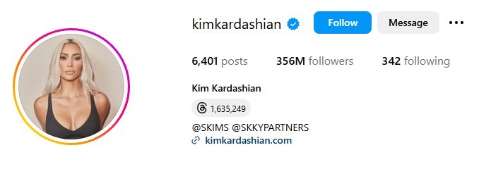 Kim Kardashian's Instagram Account