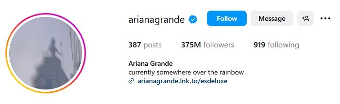 Ariana Grande's Instagram Account