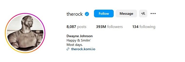 Johnson's Instagram Account