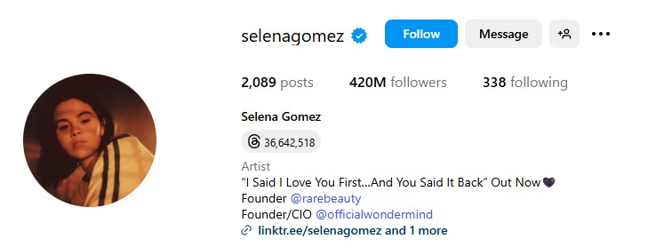 Selena Gomez's Instagram Account