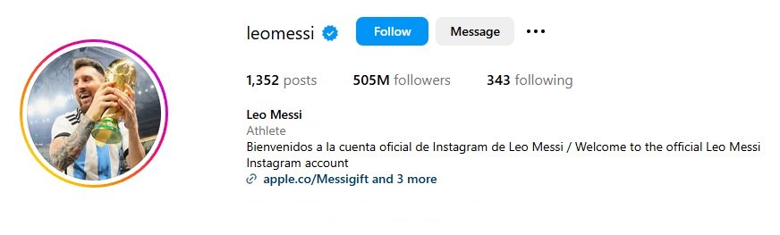 Messi's Instagram Account