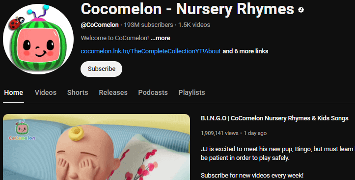 Cocomelon - Nursery Rhymes: One of the Most Popular YouTube Channels