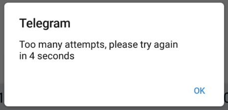 Solucionar el error "Demasiados intentos" de Telegram