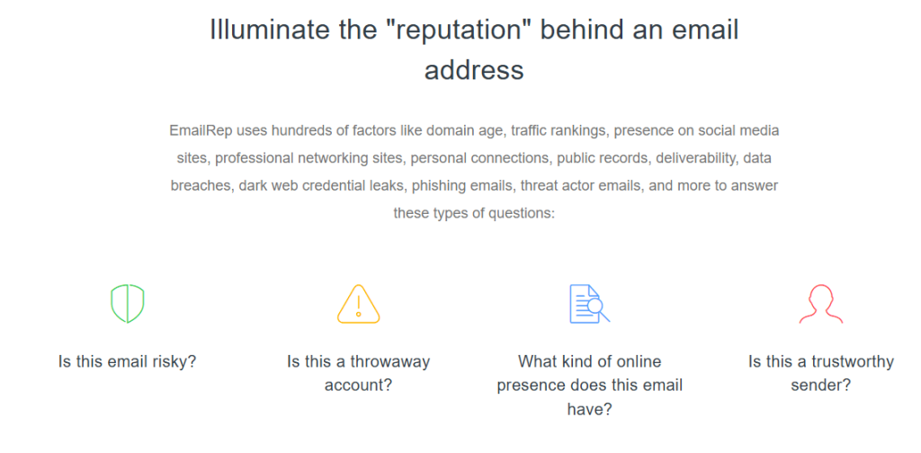 Use a tool to verify email’s safety and reputation