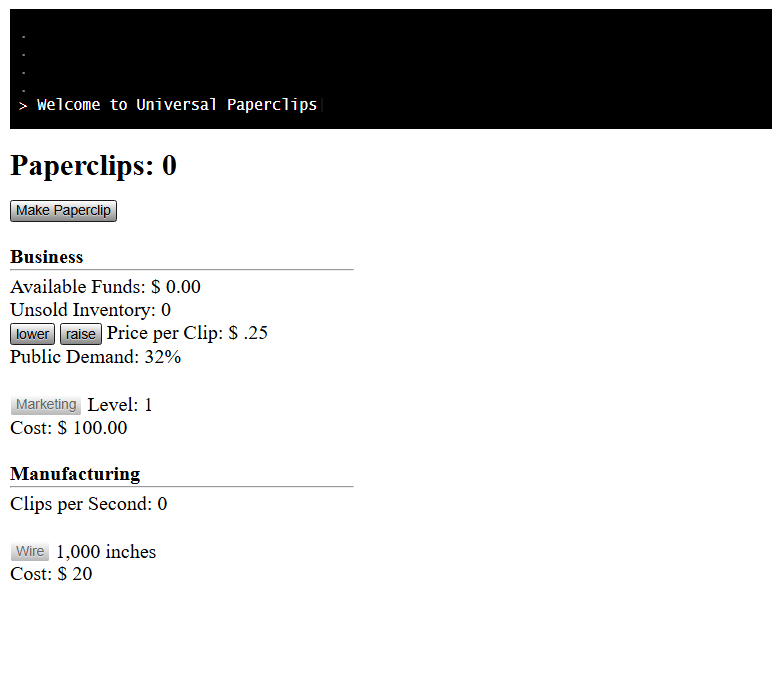 Universal Paperclip: One of the Best Clicker Games