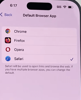 Choose Your Desired Browser in the “Default Apps” Page