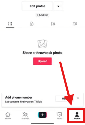Tap the “Profile” icon