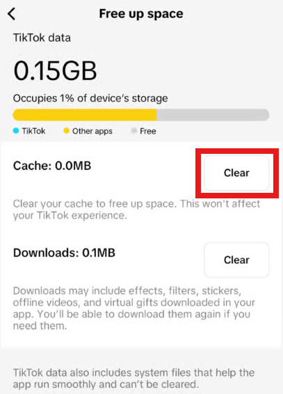 Tap “Clear”