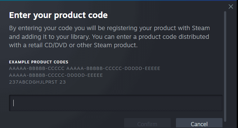 Enter a Steam Game Key