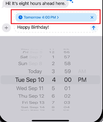 Tap the Small Box Above the Send Box