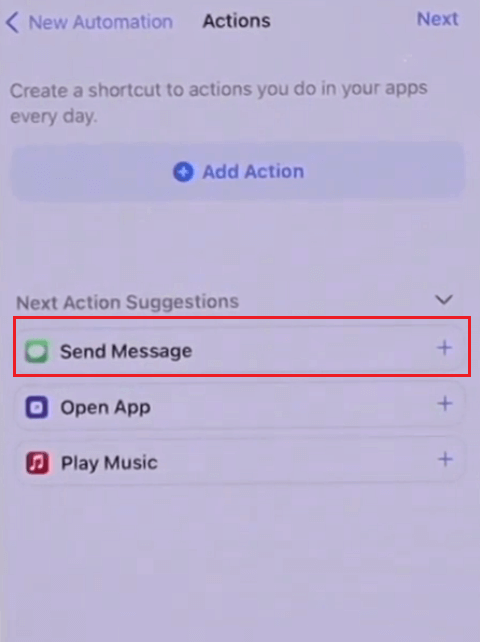 Choose “Send Message”