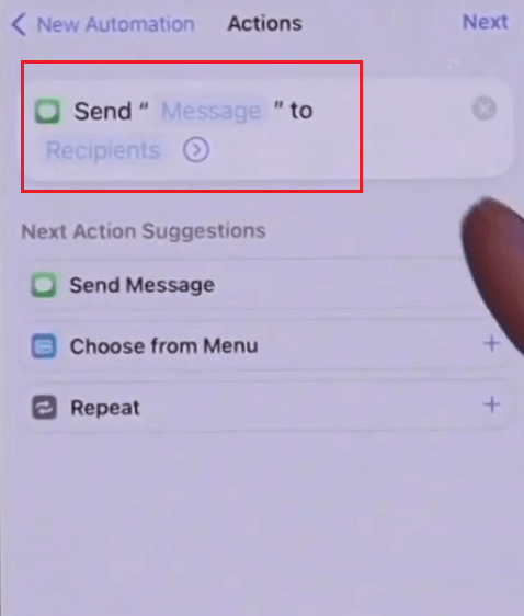 Tap “Message” and “Recipients” to Edit the Text