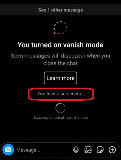 Notification of taking screenshot in DM