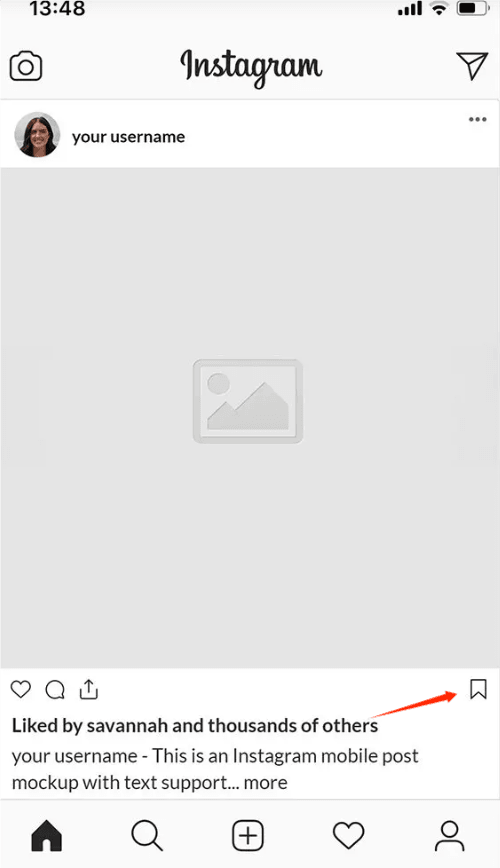 Instagram tool: Save icon