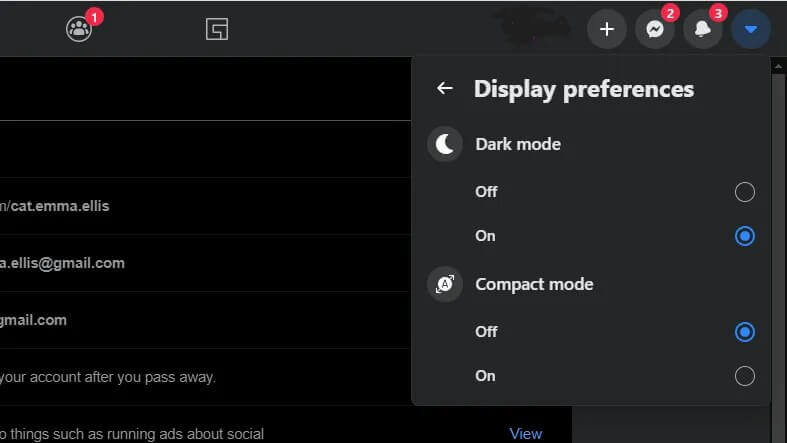 Facebook Dark Mode
