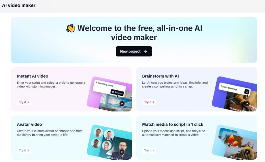 Free AI Video Generators: CapCut AI