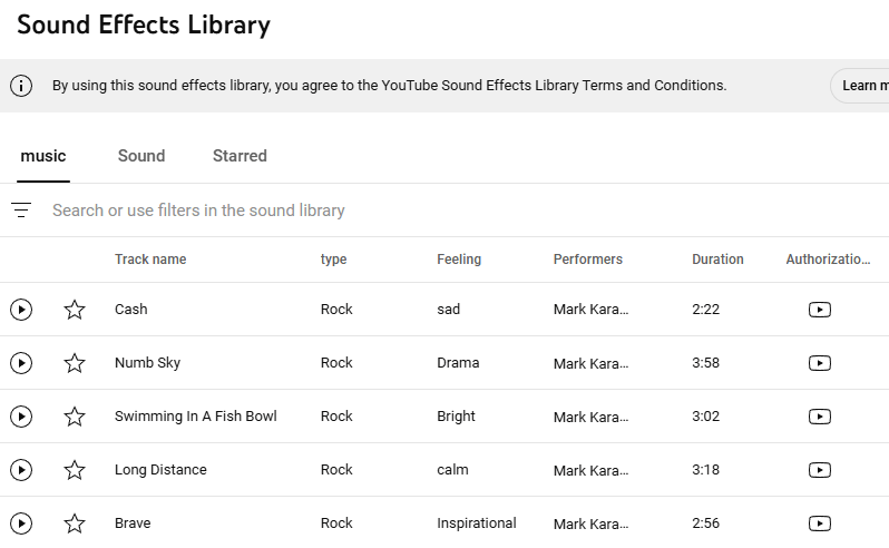 Free Music Download Sites: YouTube Audio Library