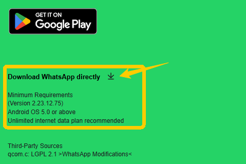 APK経由でWhatsAppをアップデートする