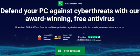Best Free Antivirus for Windows 11 - AVG AntiVirus Free