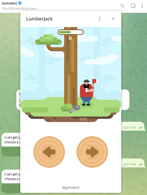 Best Telegram Game: LumberJack