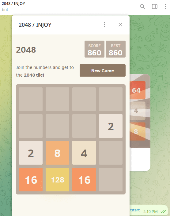 Best Telegram Game: 2048 Puzzle
