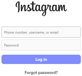 Go to the Instagram login page