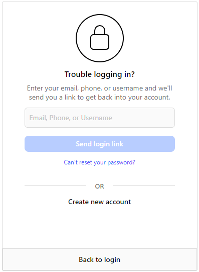 Reset Instagram Password