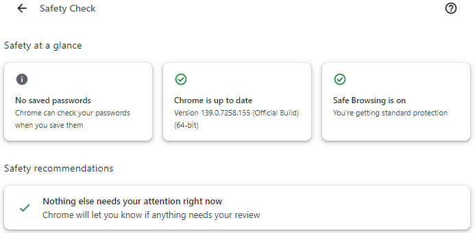 Run Chrome “Safety Check”