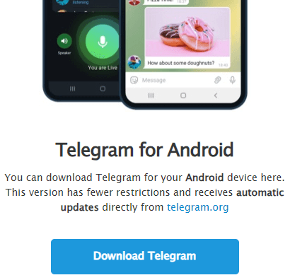 Download the Telegram APK file for Android