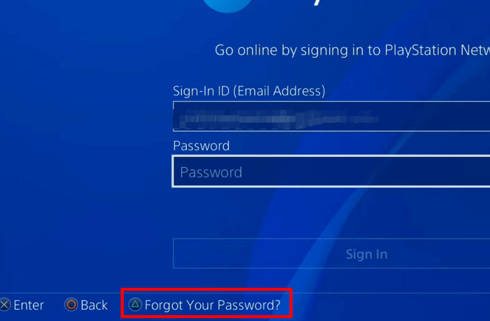 Select “Forgot Your Password?”