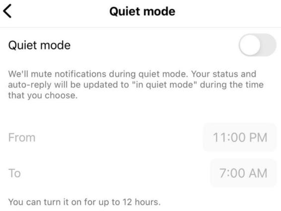 Instagram Quiet Mode
