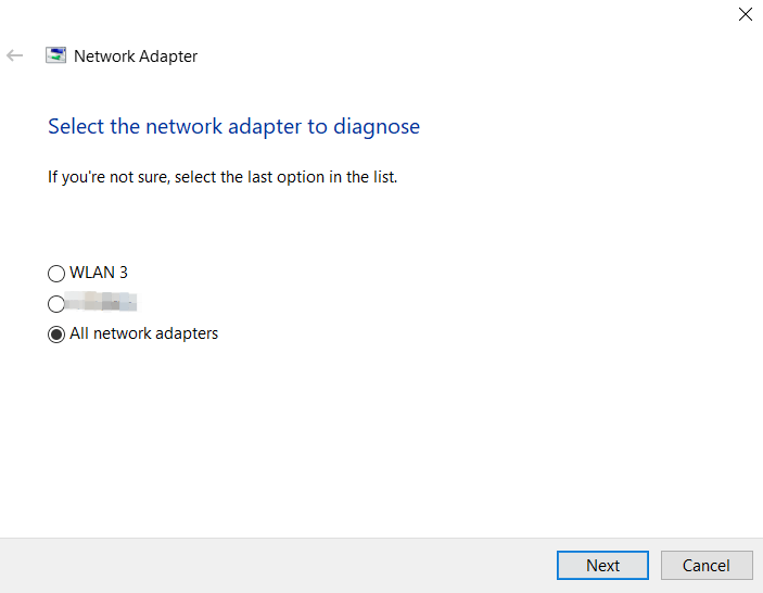 Choose the Network Adapter You Want to Detect