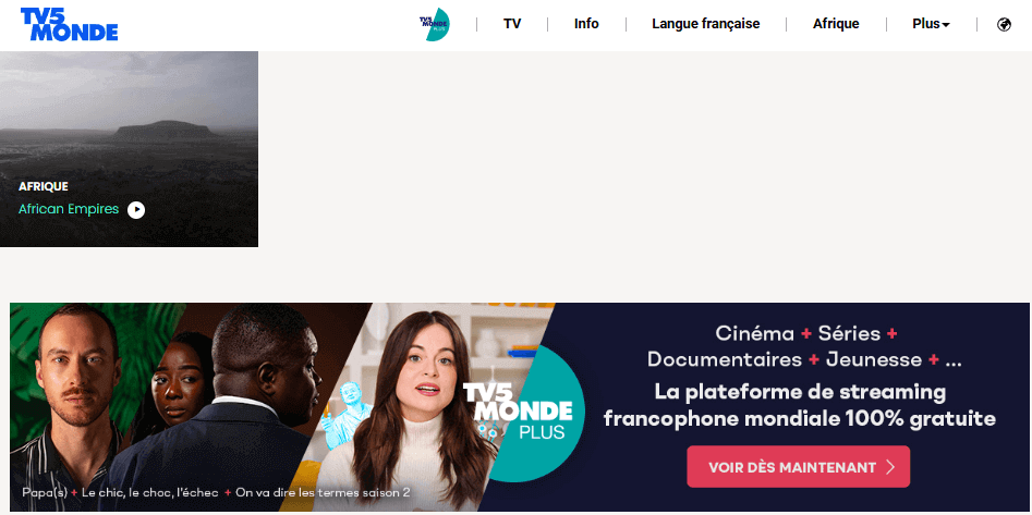 Best Free French Streaming Site: TV5MONDE