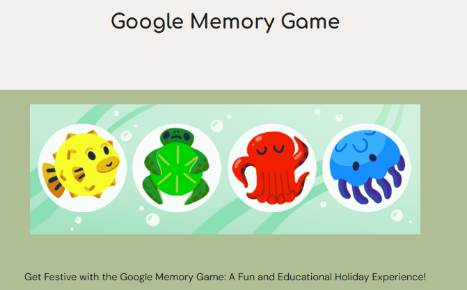 What is the Google Memory Game?