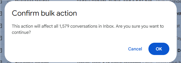 Confirm bulk action