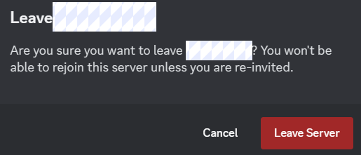 Tap the "Leave Server" Button