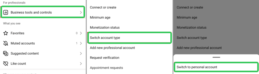 How to Switch to Personal Account on Instagram