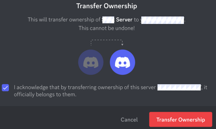 Confirm the Ownership Transfer