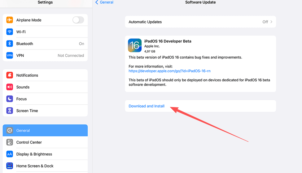 Step by step guide on how to update iPad