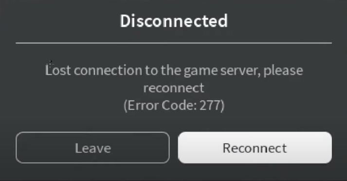 Roblox Error Code 277